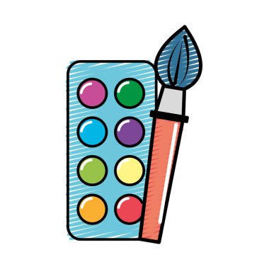 paleti fırça sanat aracı, vektör çizim ile boyamak