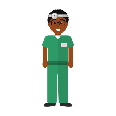 Doktor tıbbi gözlük ve reflektör, vektör çizim tasarım