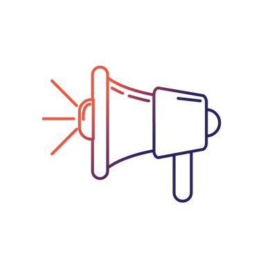 çizgi megafon aracı hoparlör iletişim iletiyi vektör çizim için