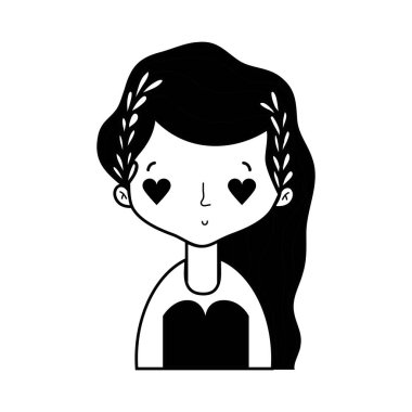 kontur güzellik gelin evli elbise ve saç modeli vektör çizim ile