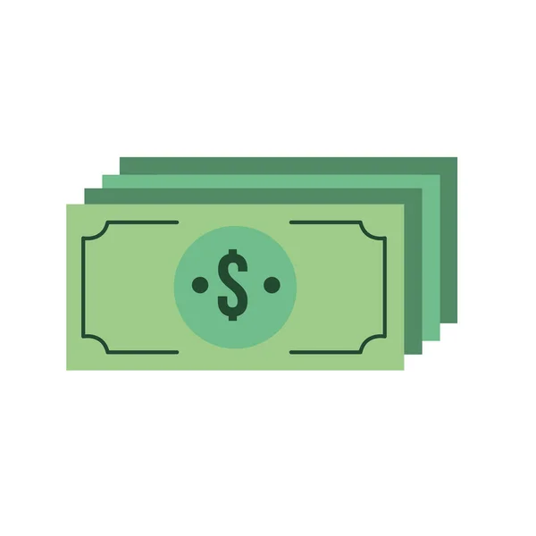 Bills Dollar Cas Money Currency Vector Illustration — Stock Vector