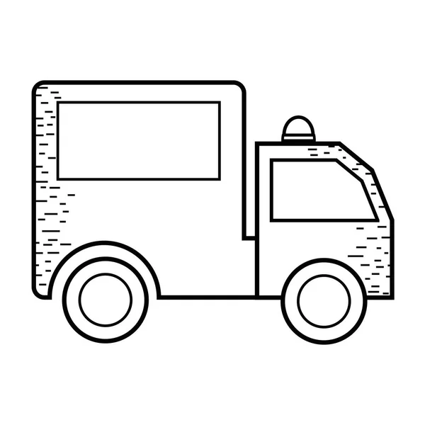 Sziluettjét Csomag Szállítási Szolgáltatások Teherautó Vektoros Illusztráció Design — Stock Vector