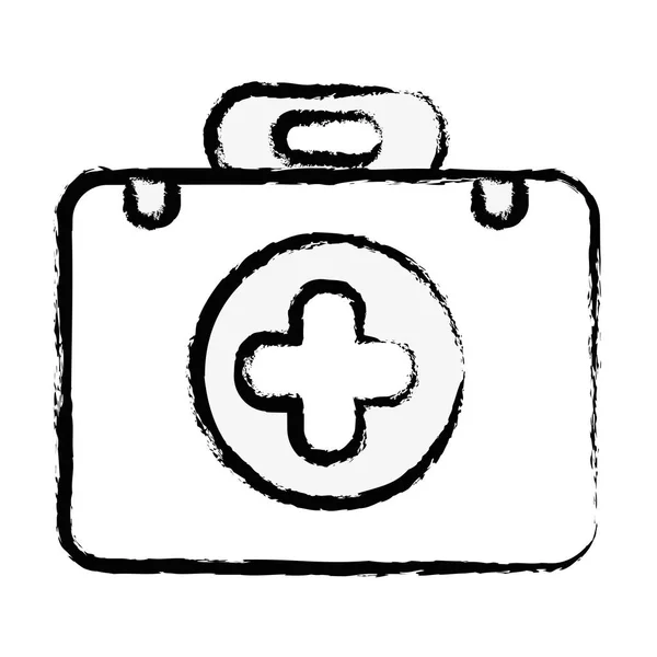 医療のシンボルと拳援助キット背景ベクトル図とブリーフケース — ストックベクタ