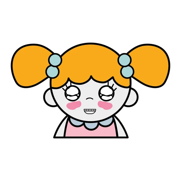 Menina Macia Com Penteado Para Kawaii Avatar Ilustração Vetorial —  Vetores de Stock