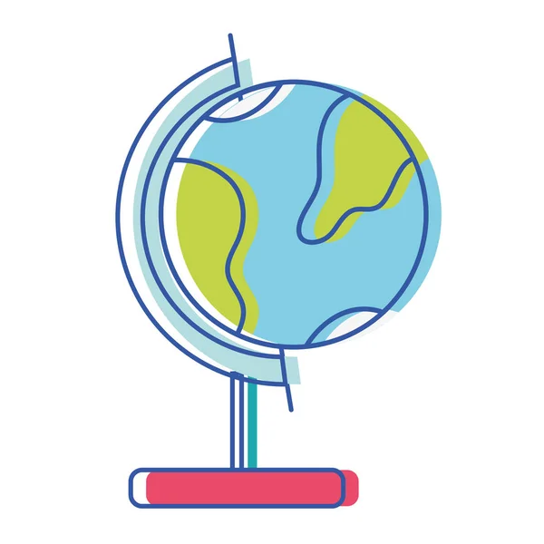 Globale Erde Planet Schreibtisch Design Vektor Illustration — Stockvektor