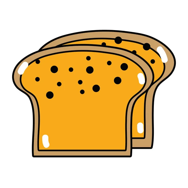Вкусные Ломтики Хлеба Векторной Иллюстрации Пищевых Продуктов — стоковый вектор
