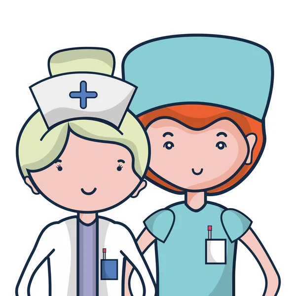 Doctor Nurse Help People Vector Illustration — Stock Vector