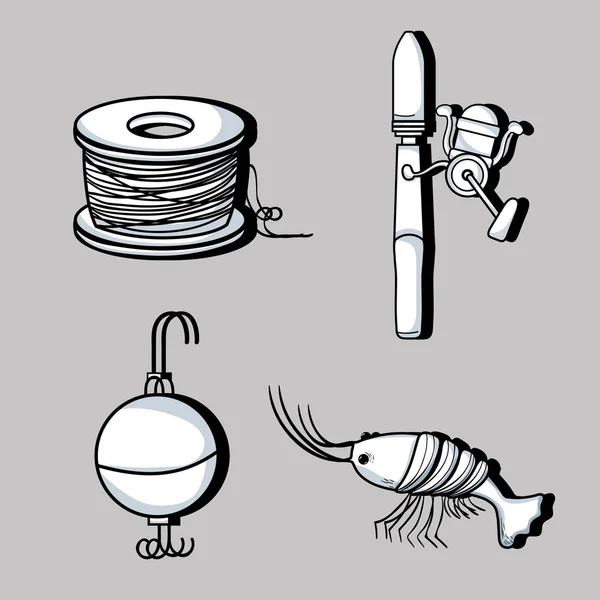 set fishing recreation with special tools vector illustration