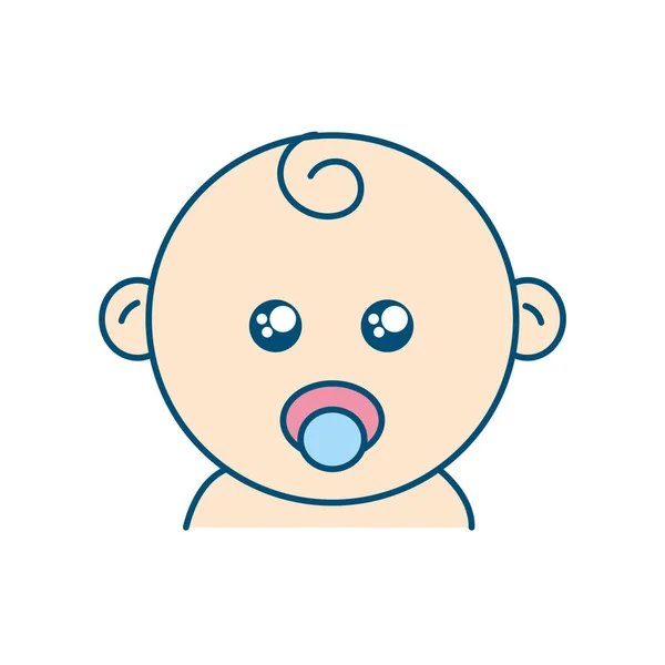 Cabeça Bebê Com Design Acidificador Ilustração Vetorial — Vetor de Stock