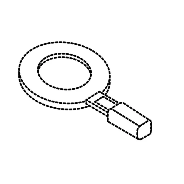 Forma Punteggiata Strumento Lente Ingrandimento Cercare Esplorare Illustrazione Vettoriale — Vettoriale Stock