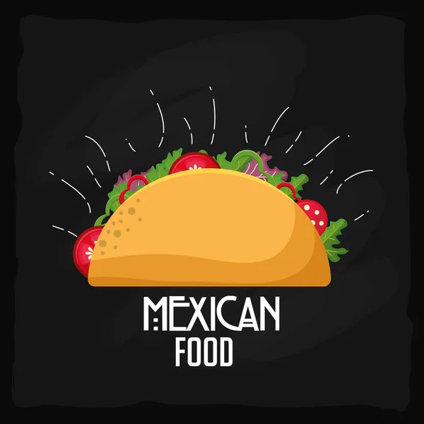 Taco Comida Mexicana Lanche Menu Tema Ilustração Vetorial — Vetor de Stock