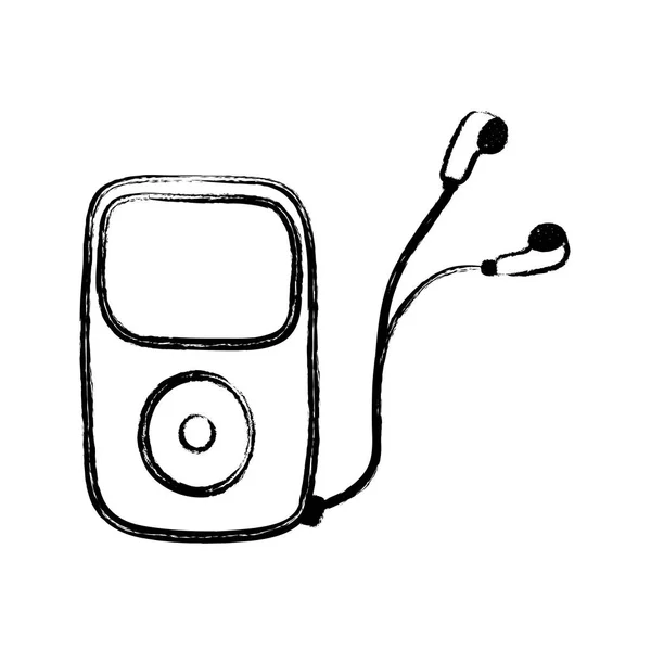 ベクトル イラスト 音楽を聴くヘッドフォン図 Mp3 プレーヤー — ストックベクタ