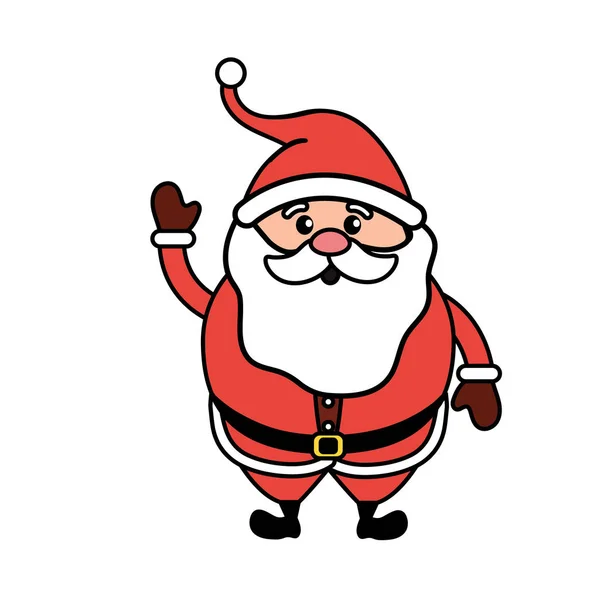 Santa Claus Avec Costume Noël Illustration Vectorielle Barbe — Image vectorielle