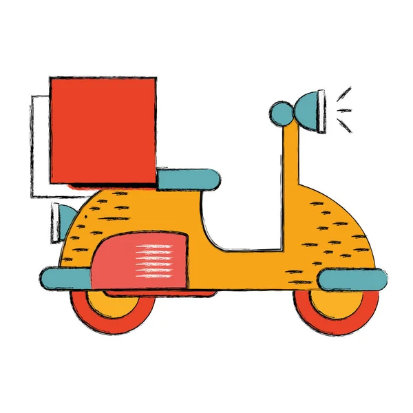 delivery motorcycle transportation service with box, vector illustration