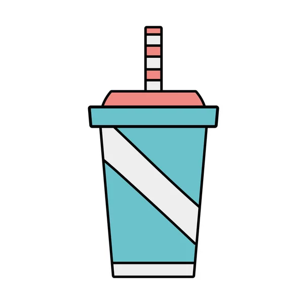 Delicioso Refresco Taza Plástico Para Beber Ilustración Vectorial — Archivo Imágenes Vectoriales