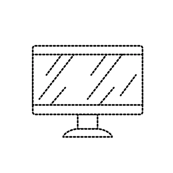 Forme Pointillée Technologie Ordinateur Information Sociale Connecter Illustration Vectorielle — Image vectorielle