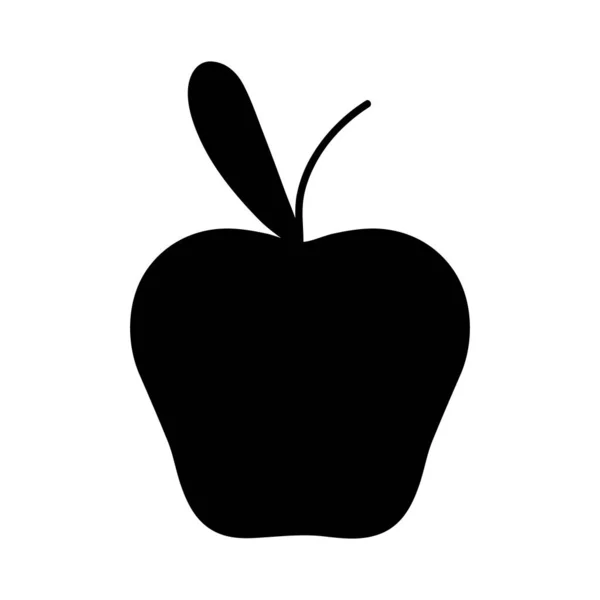 Контур Вкусных Яблочных Фруктов Векторной Иллюстрацией Белкового Питания — стоковый вектор