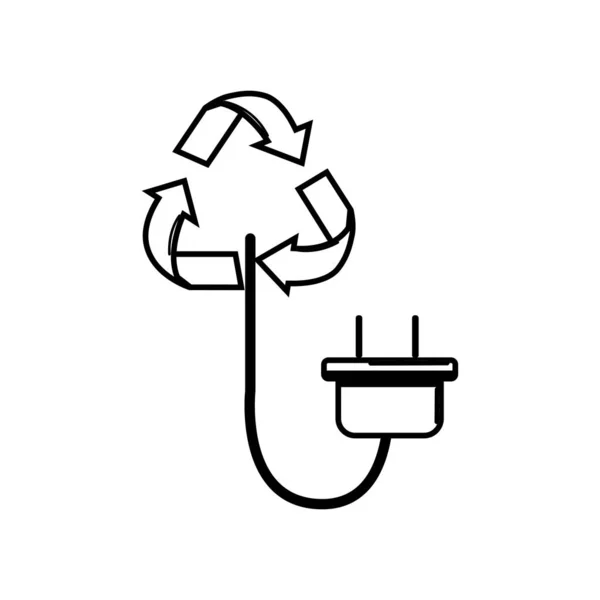 Figure Réduire Symbole Avec Icône Câble Alimentation Dessin Vectoriel Illustration — Image vectorielle