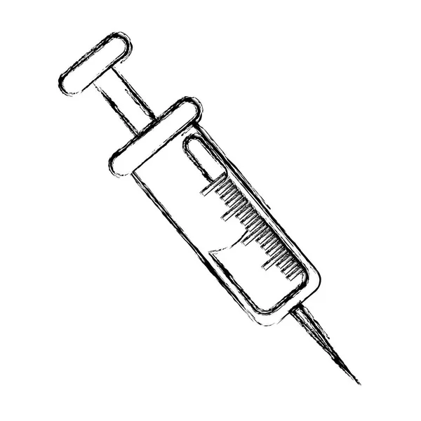 Figure Syringe Tool Treatment Donation Vector Illustration — Stock Vector