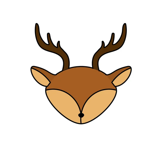 Cabeça Veado Selvagem Bonito Ilustração Vetorial Animal — Vetor de Stock
