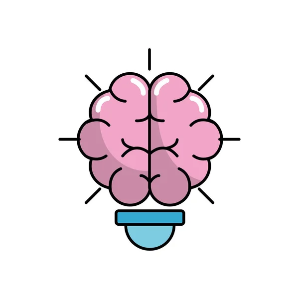 Ampoule Avec Cerveau Intérieur Design Créatif Illustration Vectorielle — Image vectorielle