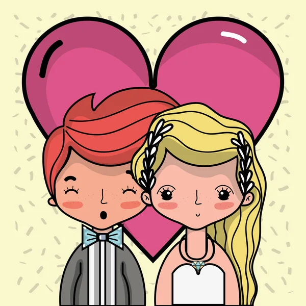 Couple Lover Merried Celebration Design Vector Illustration — Stock Vector