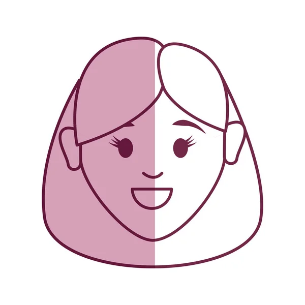 Счастливая Женщина Лицо Прической Векторный Дизайн Иллюстрации — стоковый вектор