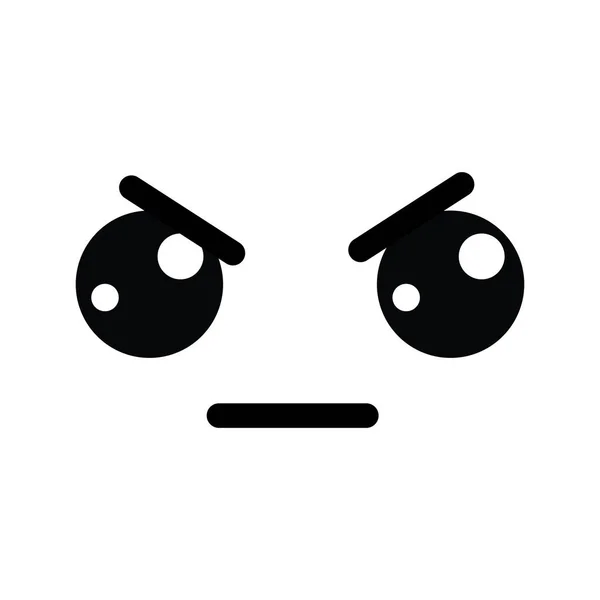 可愛い素敵な怒っている顔アイコン ベクトル イラスト — ストックベクタ