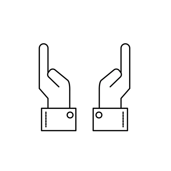 Лінія Бізнесмен Руки Вгору Дизайном Пальців Векторні Ілюстрації — стоковий вектор