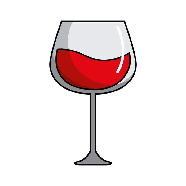 Glass Wine Tasty Liquor Beverage Vector Illustration — Stock Vector