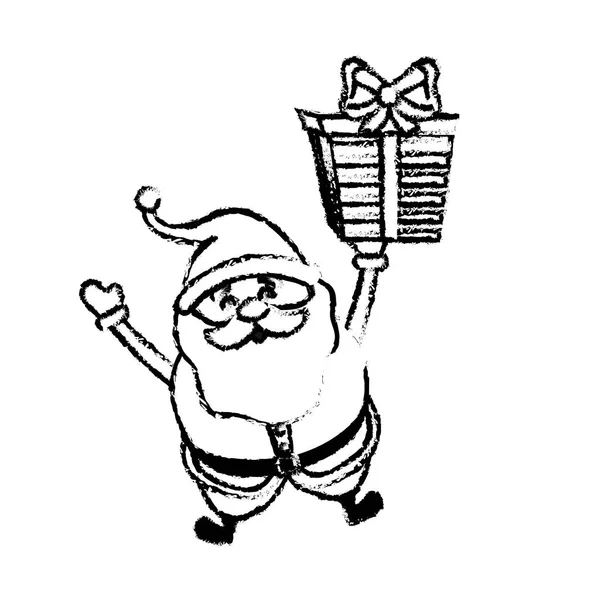 Figure Santa Claus Avec Costume Noël Cadeau Cadeau Vectoriel Illustration — Image vectorielle