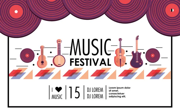 Festival Música Evento Para Entertaiment Celebração Vetor Ilustração —  Vetores de Stock