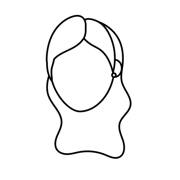 Línea Mujer Avatar Social Con Diseño Peinado Vector Ilustración — Vector de stock