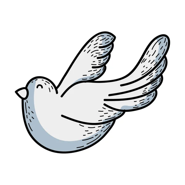 Niedliche Taube Tier Friedenssymbol Vektor Illustration — Stockvektor