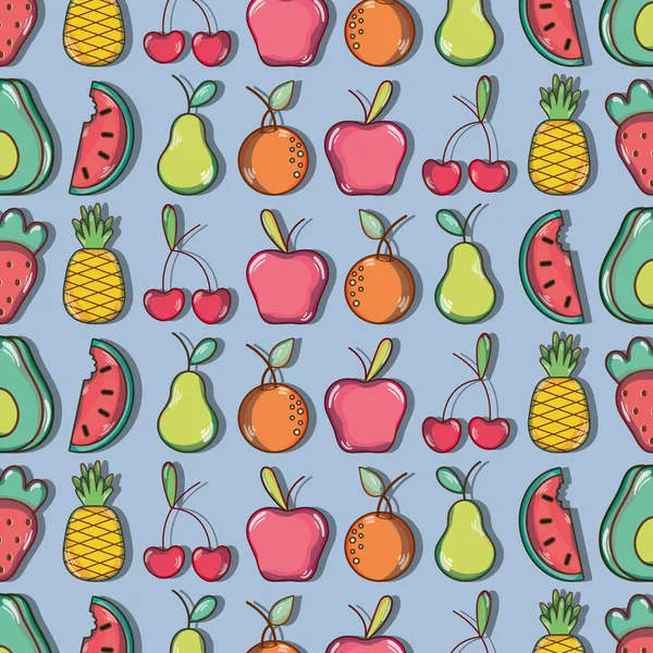 Deliciosas Frescas Frutas Tropicais Fundo Vetor Ilustração — Vetor de Stock