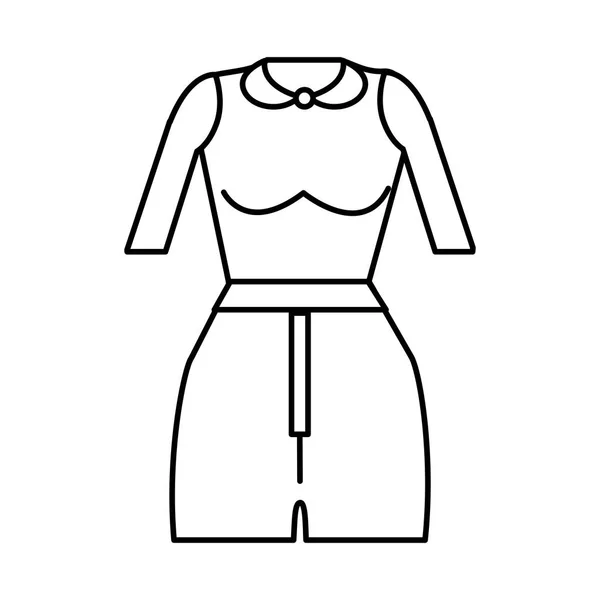 剪影时尚衬衫和短布料样式 向量例证 — 图库矢量图片