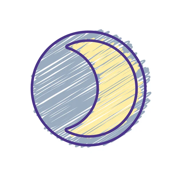 Beauty Moon Natural Satellite Earth Planet Vector Illustration — Stock Vector