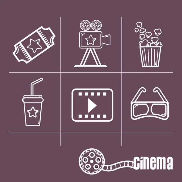 Cortometraje Cinematografía Producción Estudio Vector Ilustración — Vector de stock