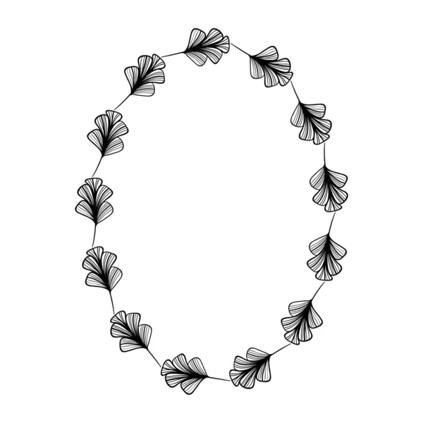 Branches Cerclées Rustiques Avec Feuilles Fleurs — Image vectorielle