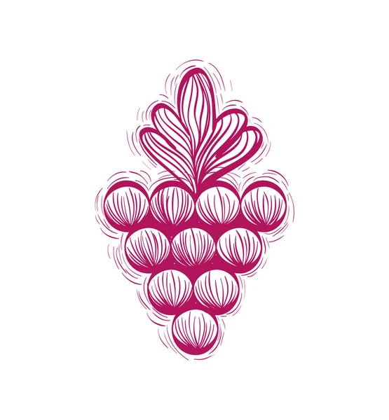 Deliziosa Icona Frutta Uva Disegno Illustrazione Vettoriale — Vettoriale Stock