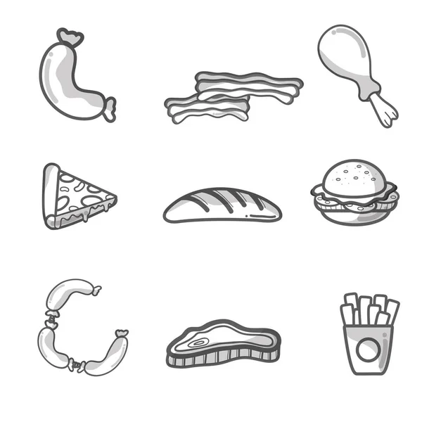 Вкусная Еда Быстрого Питания Векторная Иллюстрация — стоковый вектор
