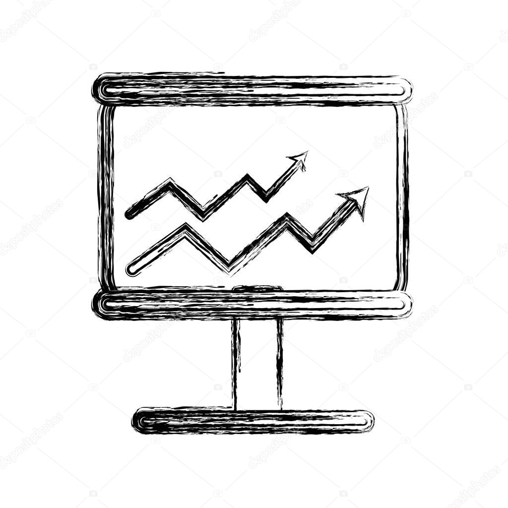 figure board with financial arrow to growing business, vector illustration