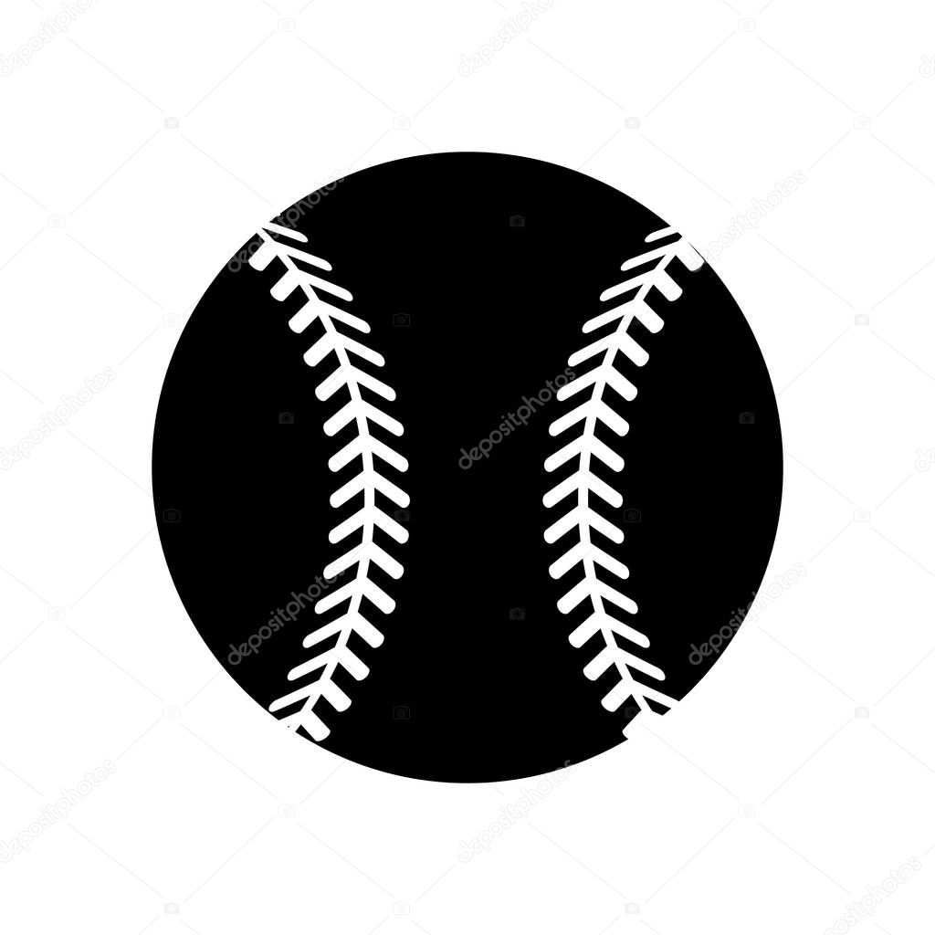 contour ball to play baseballl icon, vector illustration design