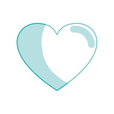 siluet sevimli kalp sevgi simgesi, vektör çizim tasarım