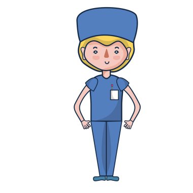 Uzman Doktor tıbbi üniforma vektör çizim ile