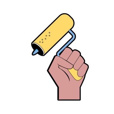 çekiç ekipman hizmet sektörü onarım el vektör çizim