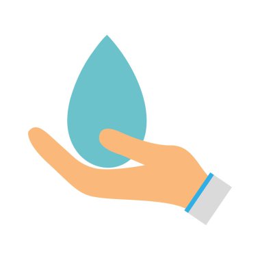 Su damla sembol çevre bakım el vektör çizim için