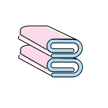 temiz havlu tasarım stili ve yerli ev işi vektör çizim