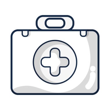 Evrak Çantası tıbbi sembolü ve ilk yardım kiti vektör çizim ile