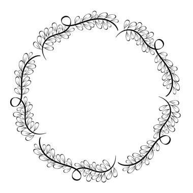 rustik yuvarlak dalları tasarım, görüntü illüstrasyon vektör bitki
